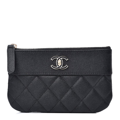 Chanel Caviar Quilted Small Vintage Mademoiselle Cosmetic Case Black 1 of 7