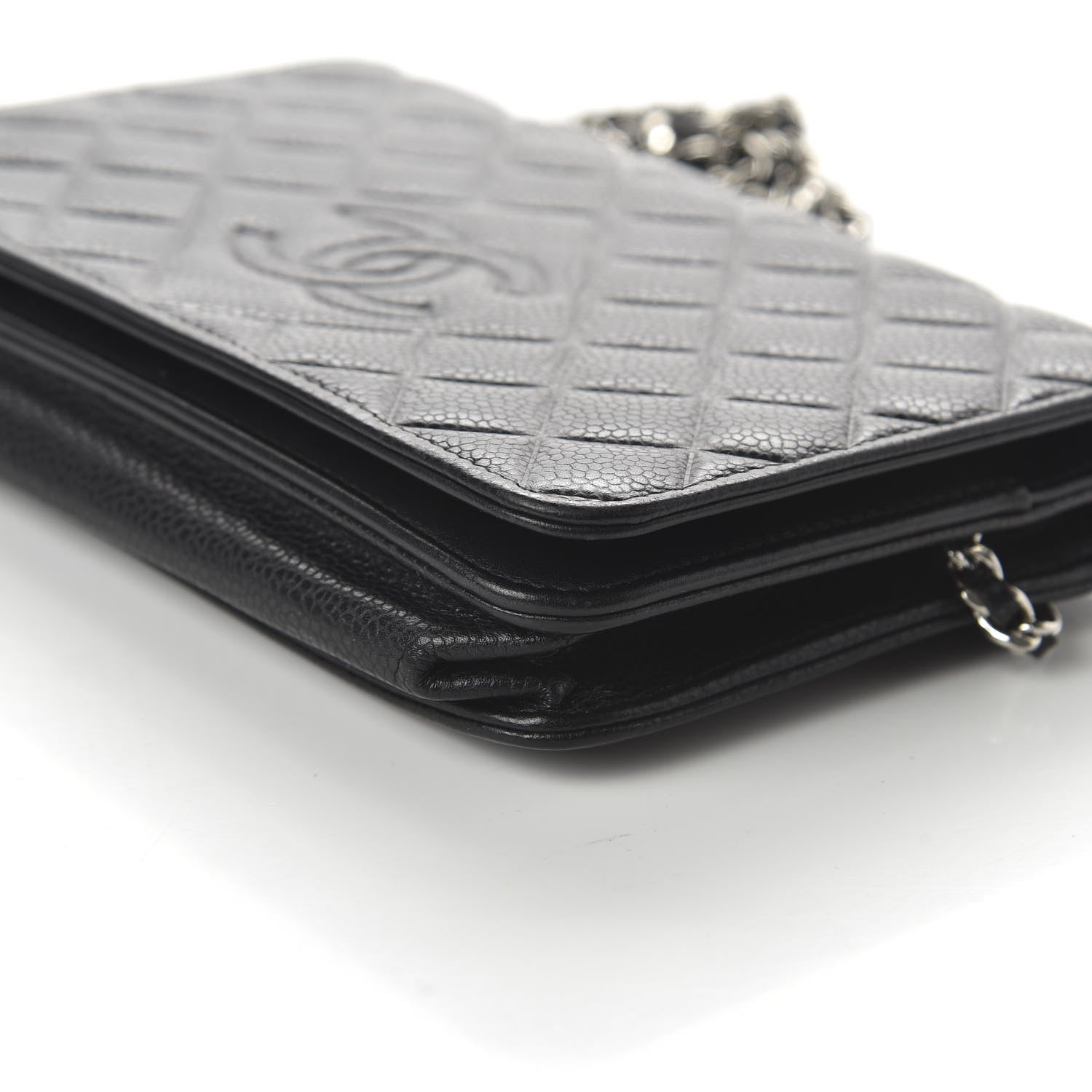 Chanel Caviar Quilted Diamond CC Wallet On Chain WOC Black 7 of 11