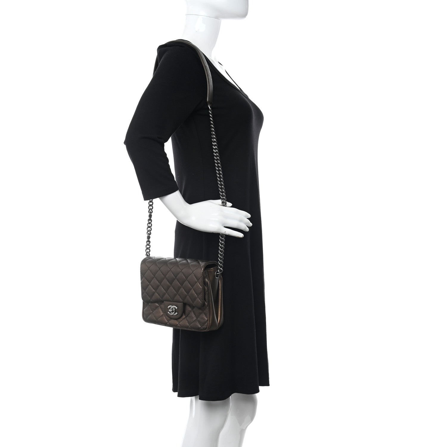 Chanel Metallic Goatskin Quilted Mini Square Flap Bronze 2 of 11