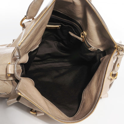 Miu Miu Vitello Lux Medium Bow Bag Pomice 5 of 9