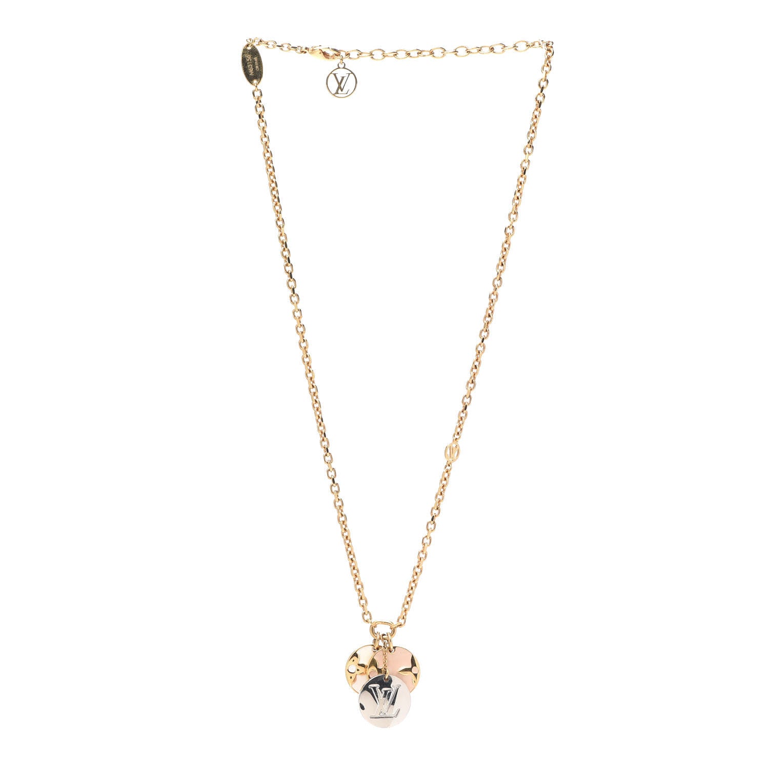 Louis Vuitton Monogram Charms Necklace Gold 2 of 5