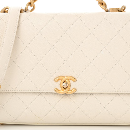 Chanel Grained Calfskin Small Stitched Flap White 8 of 14