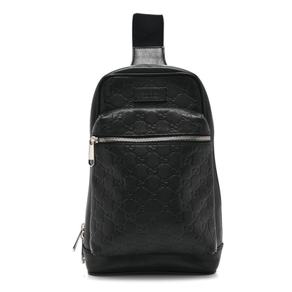 Gucci Guccissima Sling Backpack Black 1 of 11