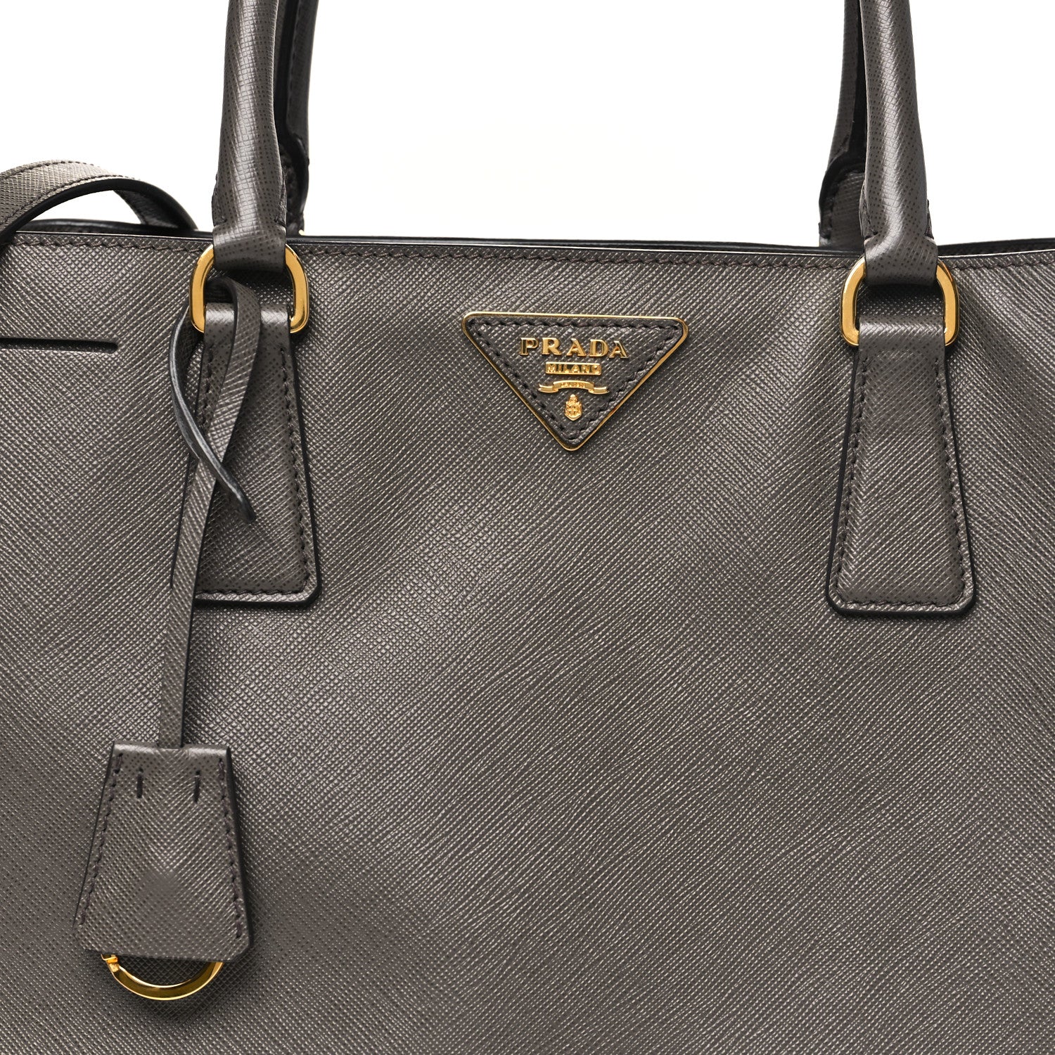Prada Saffiano Lux Medium Tote Grafite 8 of 10