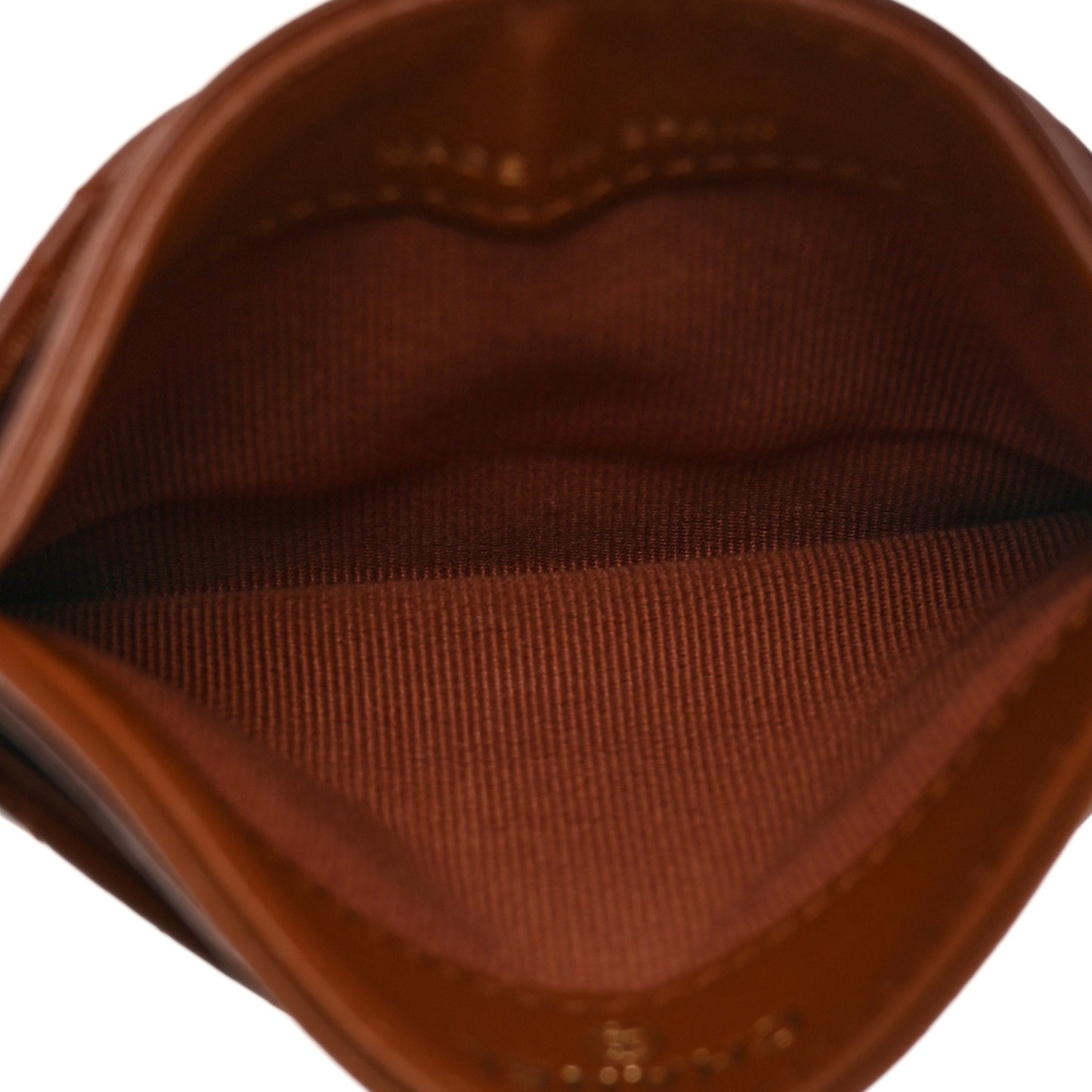 Lambskin Quilted Studded CC Card Holder Camel