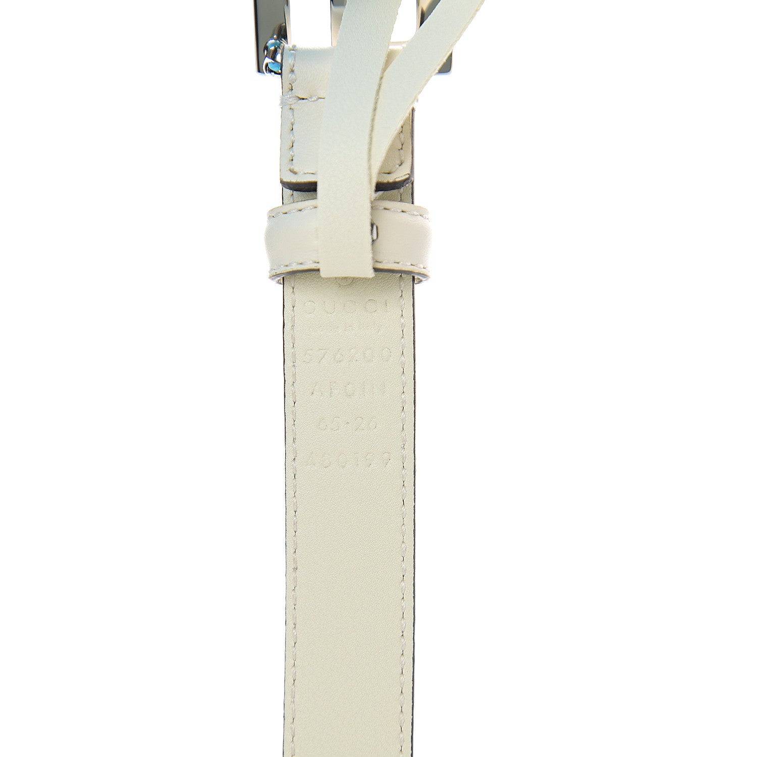 Gucci Moon Calfskin Crystal Square G Madelyn 20mm Belt 65 26 White 3 of 6