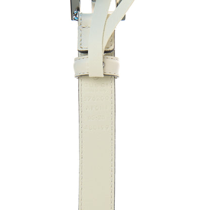 Gucci Moon Calfskin Crystal Square G Madelyn 20mm Belt 65 26 White 3 of 6