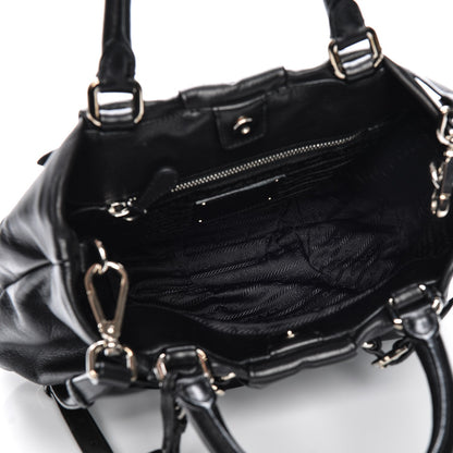 Prada Deerskin Shoulder Bag Black 5 of 8