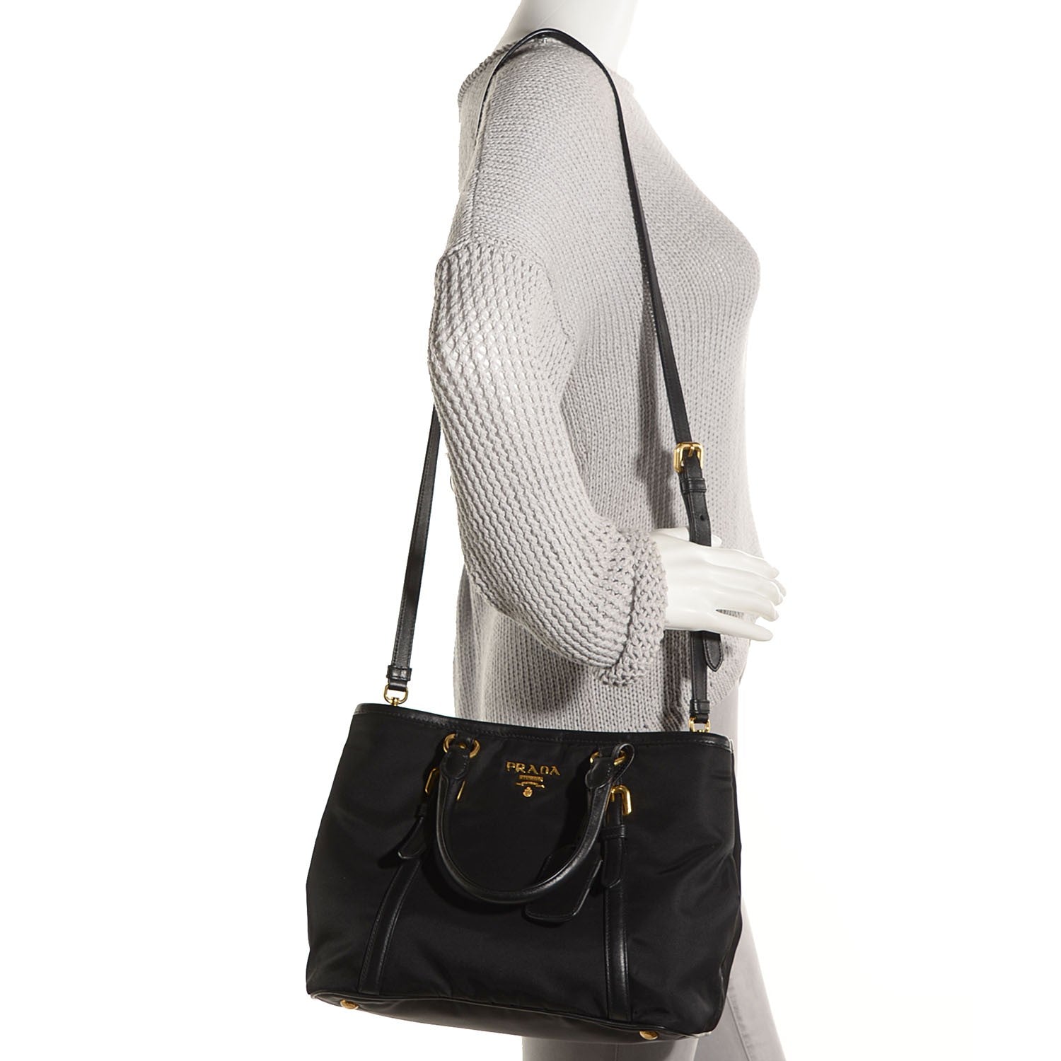 Prada Tessuto Soft Calf Tote Nero Black 2 of 10