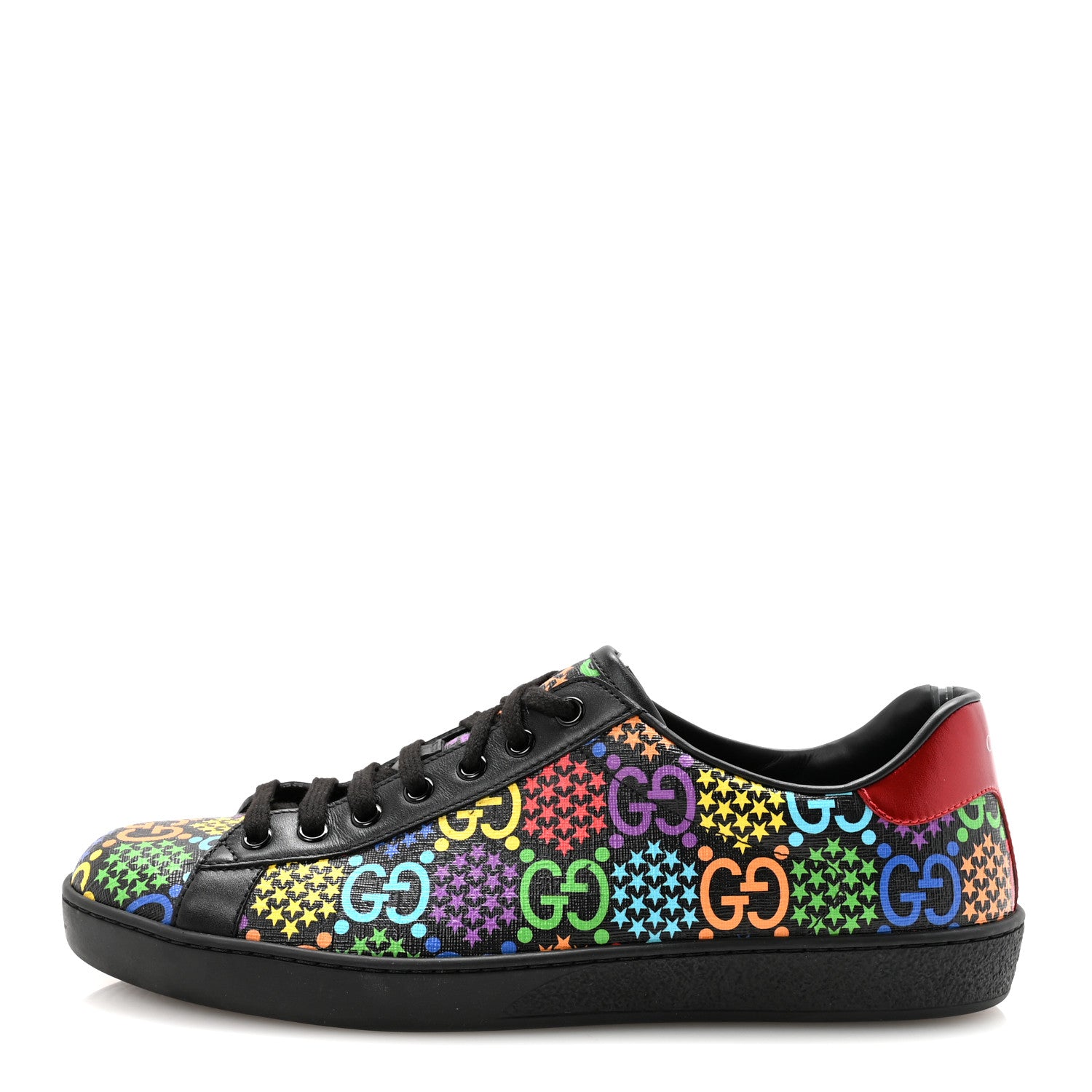 Gucci GG Supreme Monogram Psychedelic Mens Ace Sneakers 8.5 Black Multicolor 1 of 8