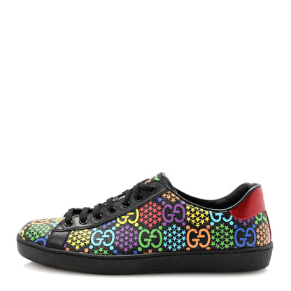 Gucci GG Supreme Monogram Psychedelic Mens Ace Sneakers 8.5 Black Multicolor 1 of 8