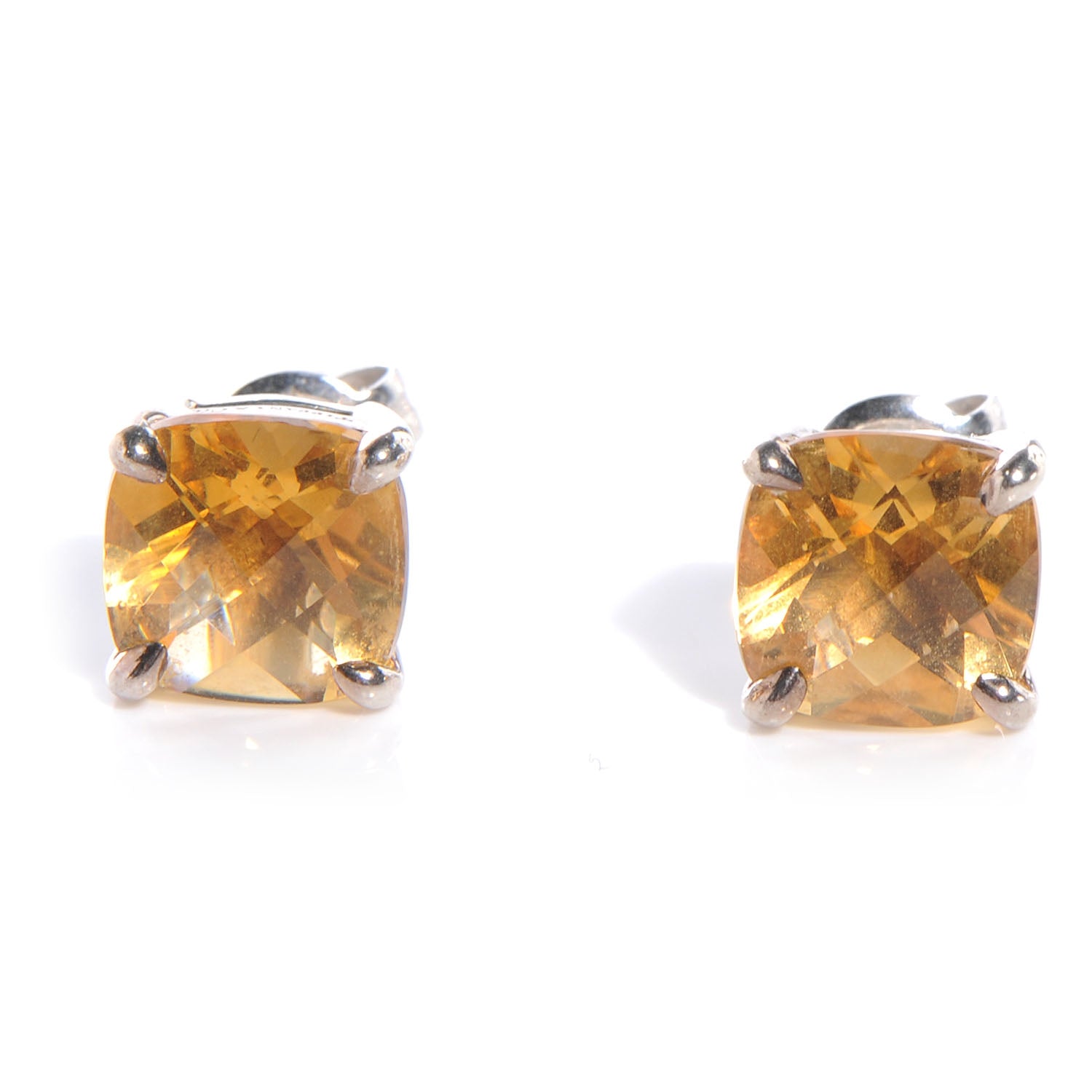 Tiffany Sterling Silver Citrine Stud Earrings 1 of 4