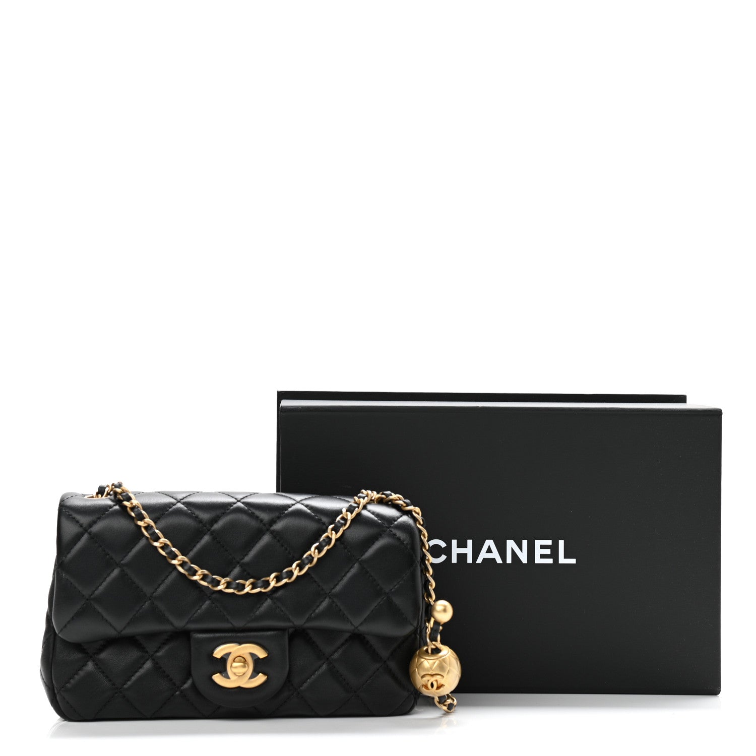 Chanel Lambskin Quilted Mini Rectangular Pearl Crush Flap Black 10 of 10