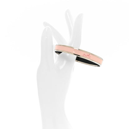 Hermes Enamel Printed Narrow Caleche Bracelet 70 Rose Dragee 2 of 5