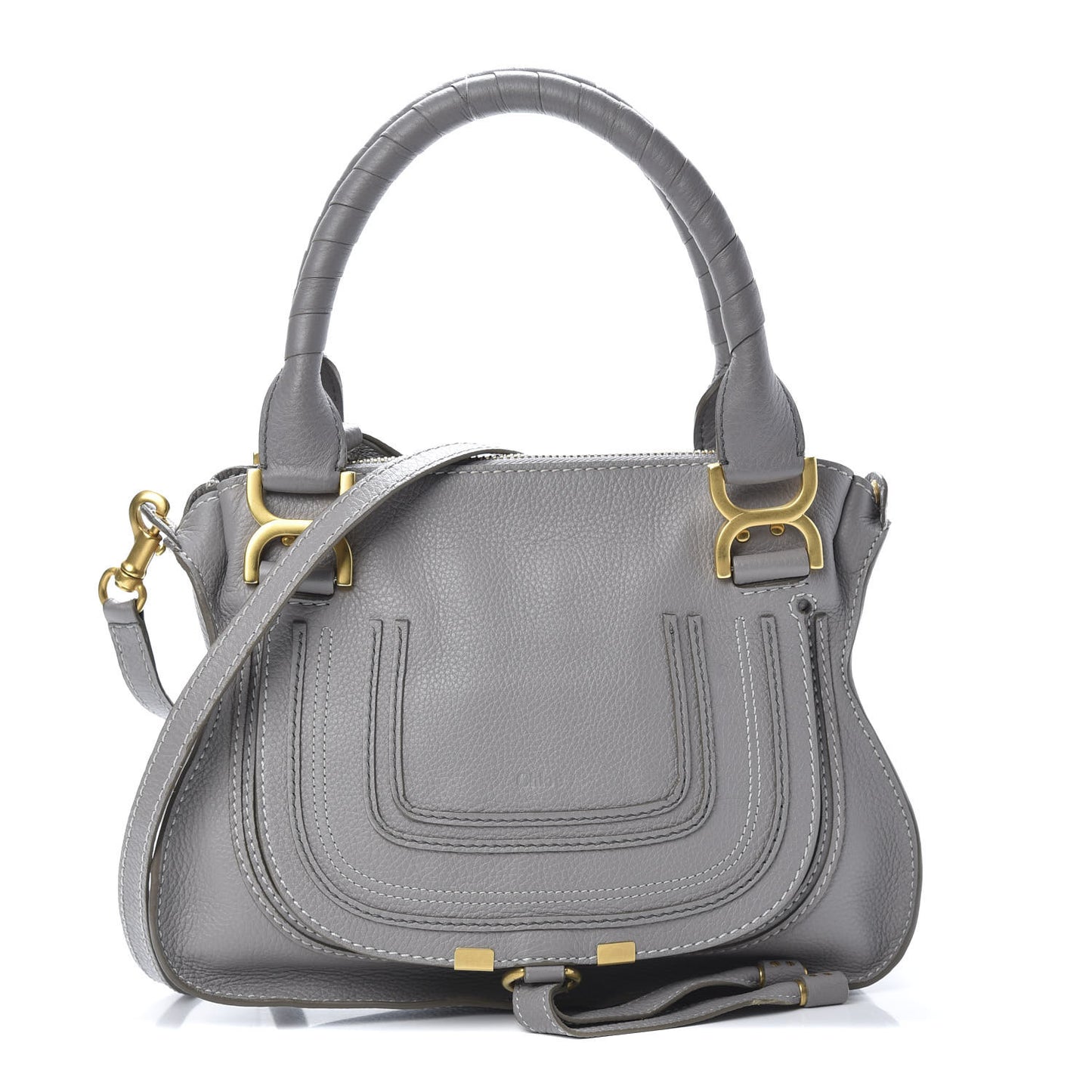 Calfskin Small Marcie Satchel Cashmere Grey