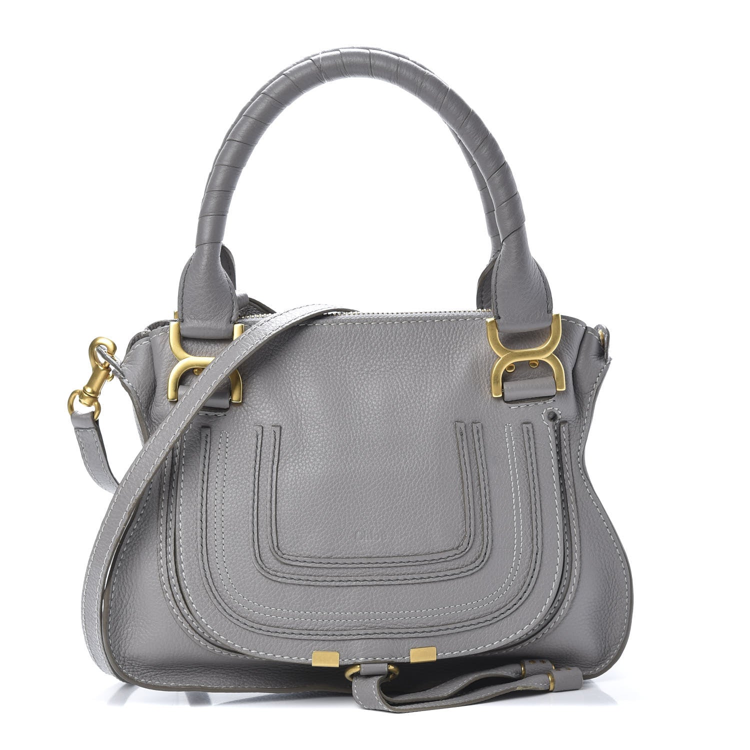 Chloe Calfskin Small Marcie Satchel Cashmere Grey 1 of 9