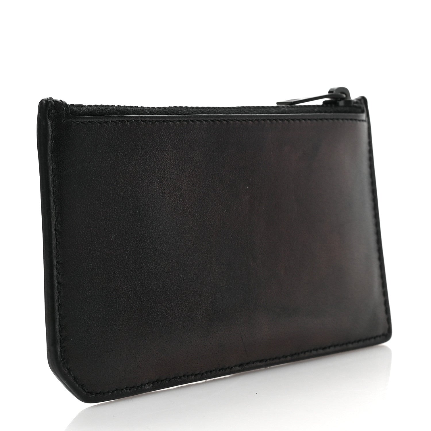 Saint Laurent Calfskin 5 Fragments Zip Pouch Card Holder Black Red 3 of 6