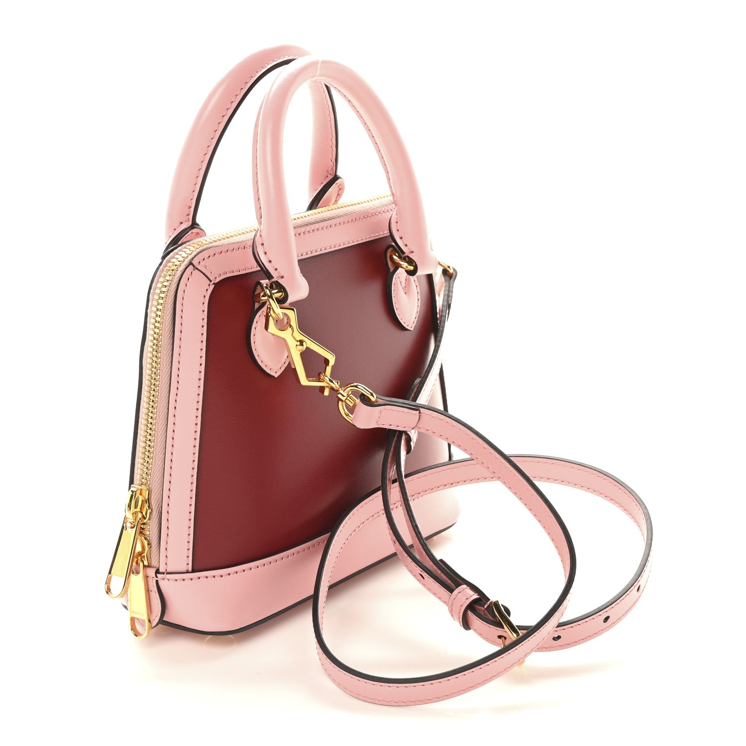 Gucci Boarded Plutone Calfskin Mini Horsebit 1955 Top Handle Bag Pink Red 3 of 11
