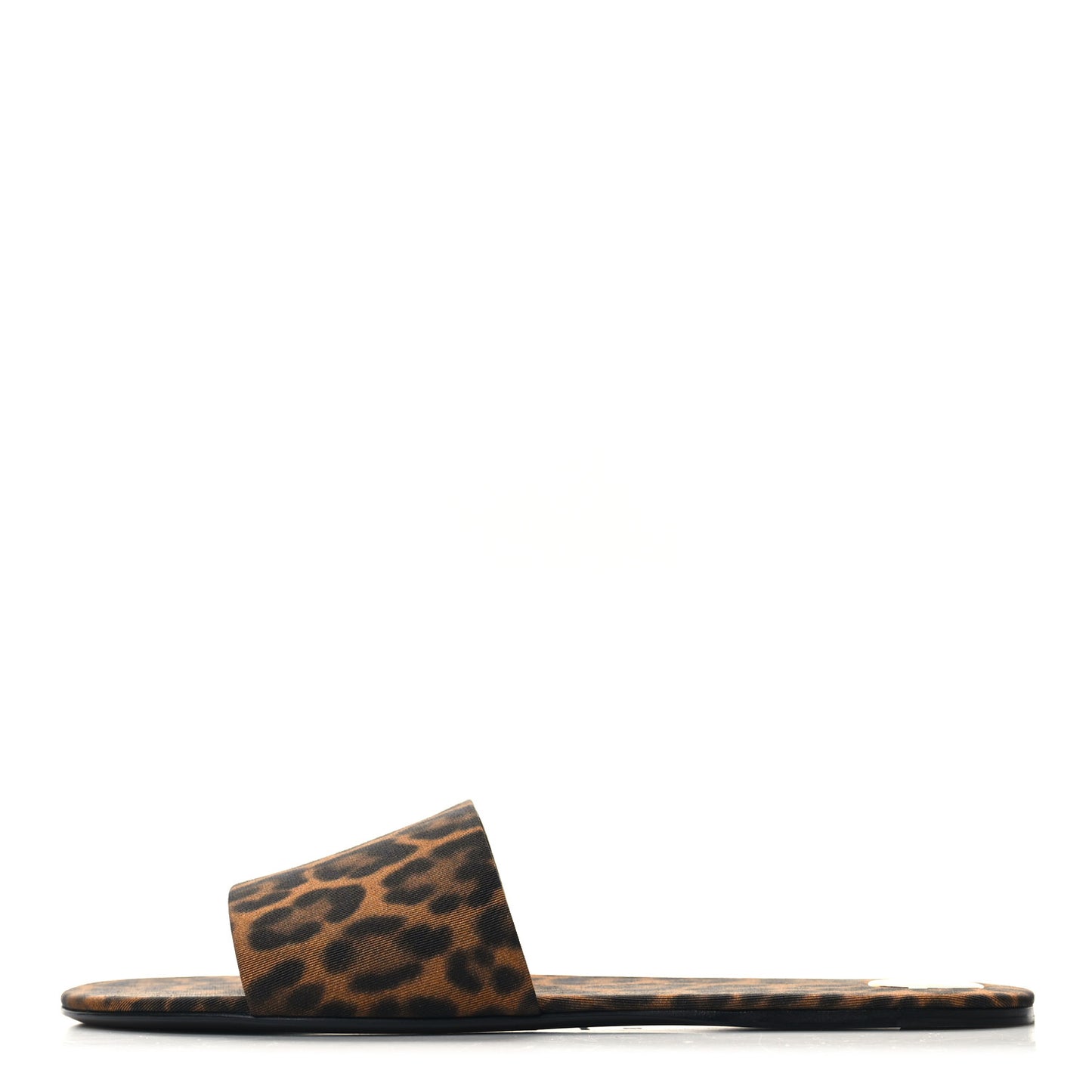 Grosgrain Carlyle Leopard Slide Sandals 39 Manto Naturale