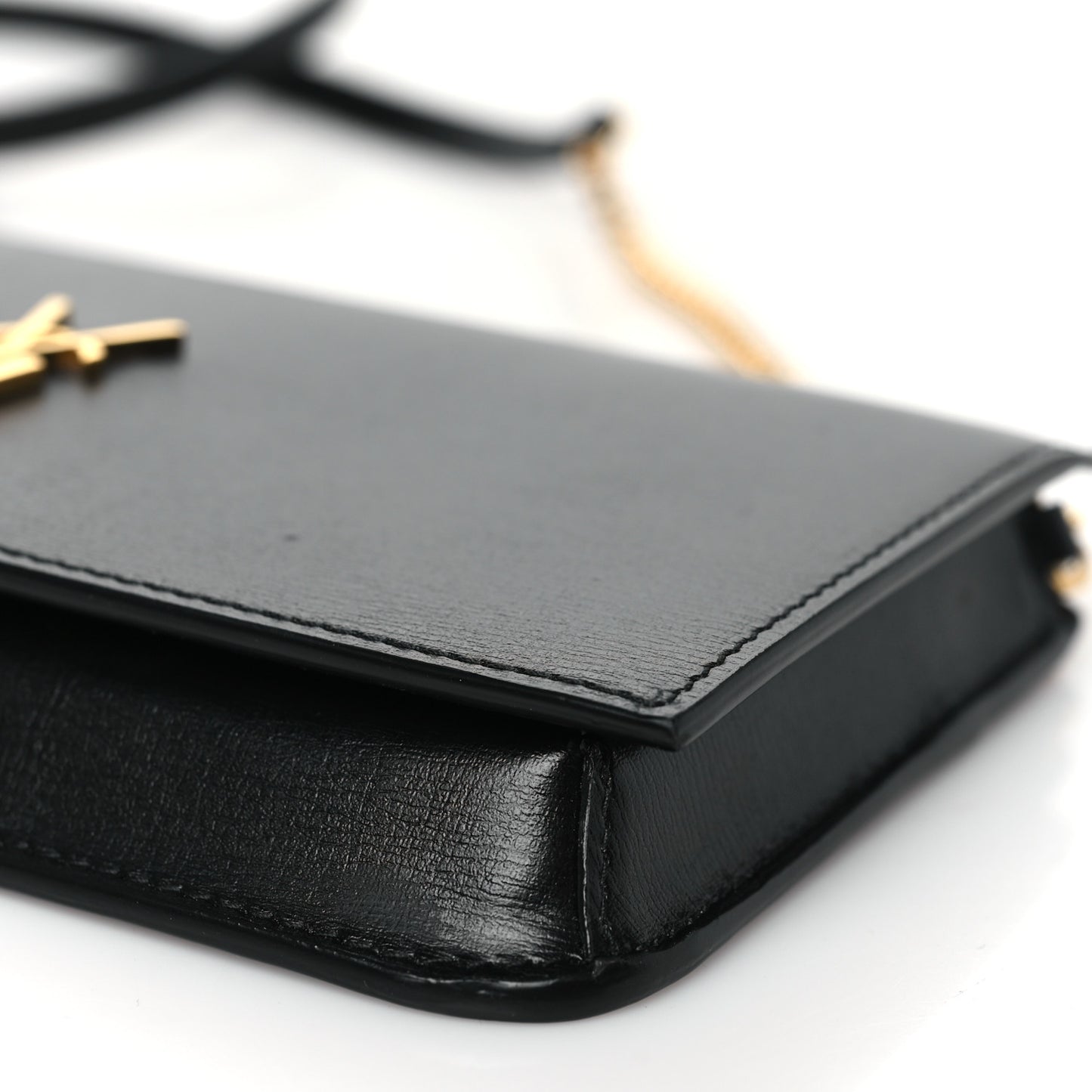 Grained Calfskin Monogram Phone Holder Crossbody Black