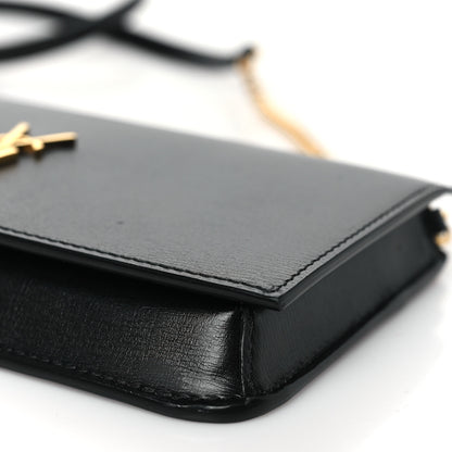 Saint Laurent Grained Calfskin Monogram Phone Holder Crossbody Black 9 of 10