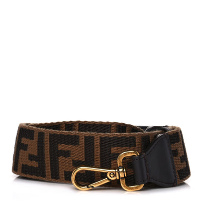 Fendi Ribbon Vitello Century FF 1974 Flat Studded Strap You Fango Marrone Ebano 1 of 5