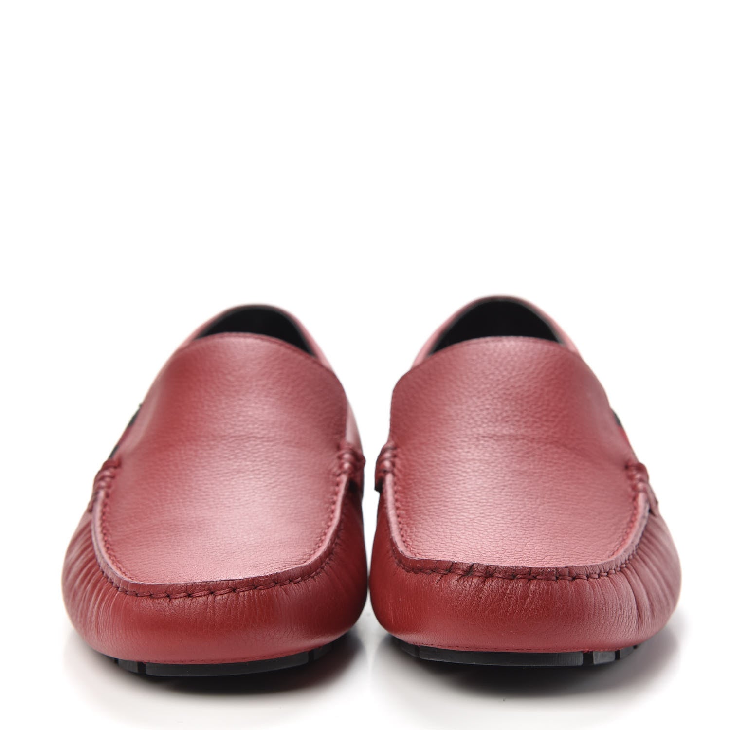 Gucci Calfskin Web Mens Driver Loafers 8 Red 2 of 9