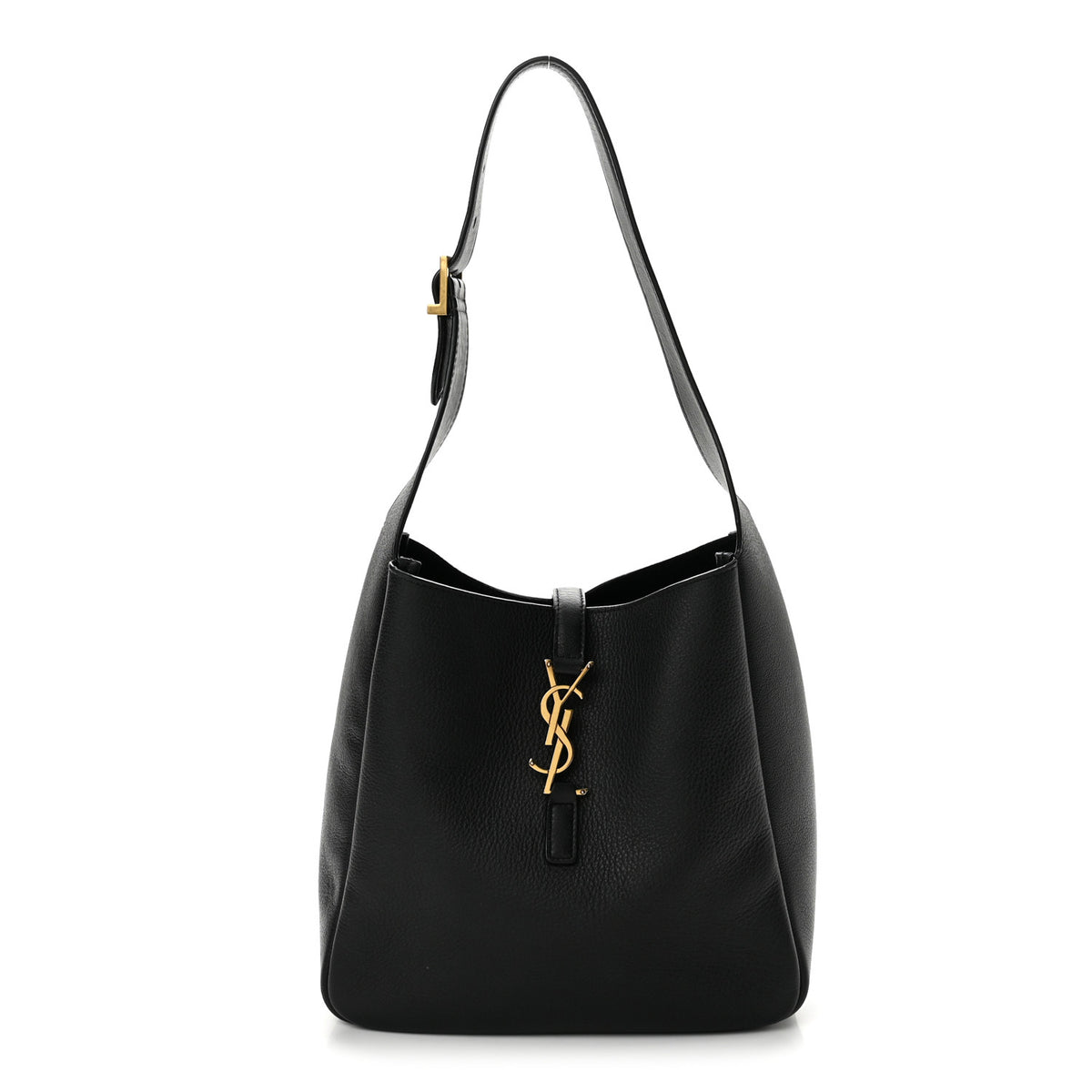 Saint Laurent Grained Calfskin Small Le 5 A 7 Soft Hobo Black 1 of 13