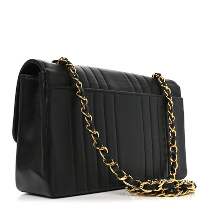 Chanel Lambskin Vertical Quilted Medium Single Flap Black 2 of 9