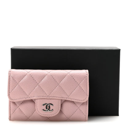 Chanel Caviar Quilted Flap Card Holder Wallet Light Pink 9 of 9