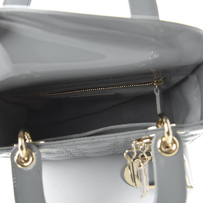 Christian Dior Patent Cannage Small Lady Dior Grey 5 of 12