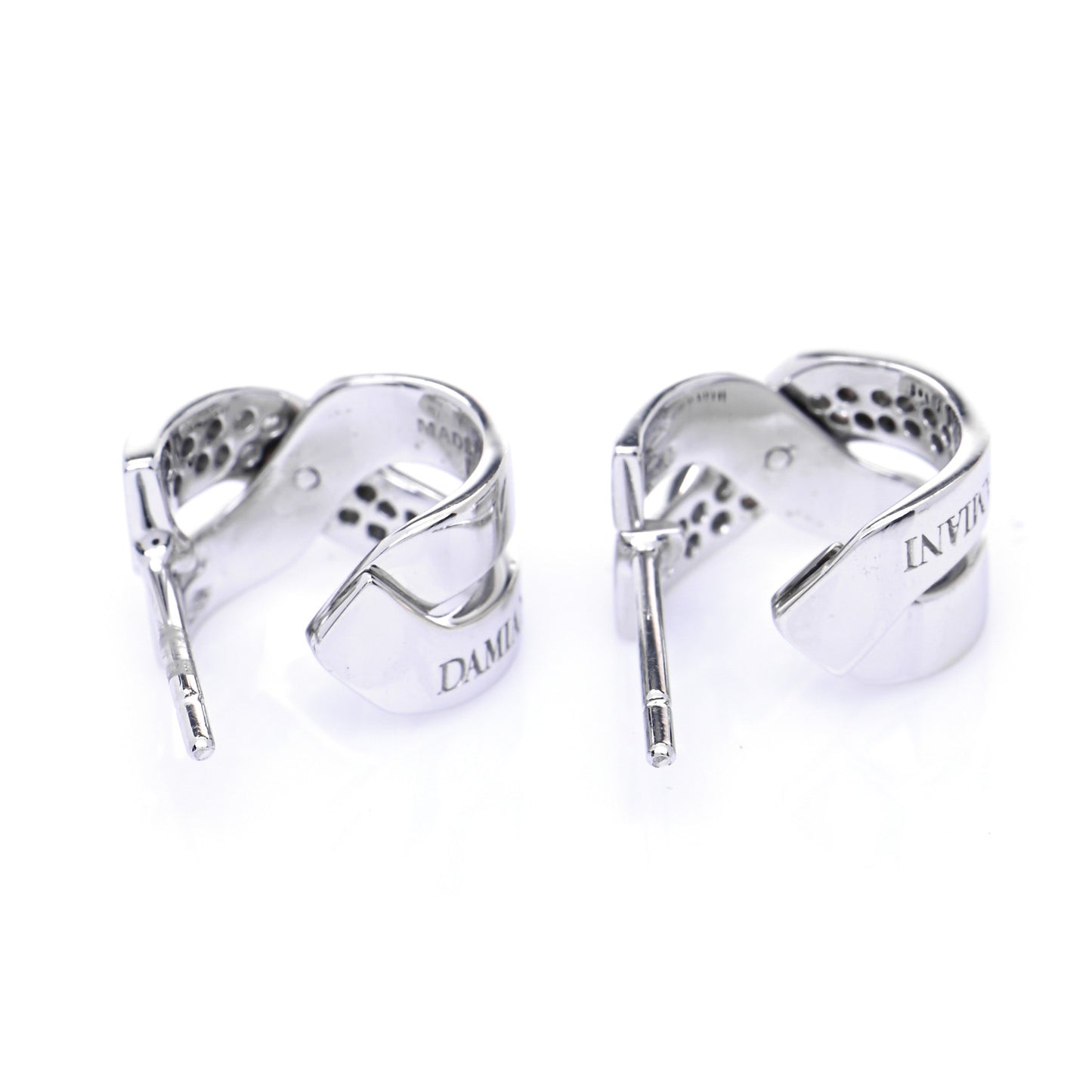 18K White Gold Diamond Baci Earrings