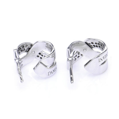 Damiani 18K White Gold Diamond Baci Earrings 6 of 7