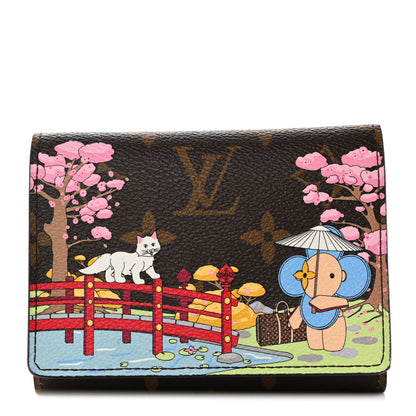 Louis Vuitton Monogram 2021 Christmas Animation Japanese Garden Victorine Wallet Wisteria Pink 1 of 8