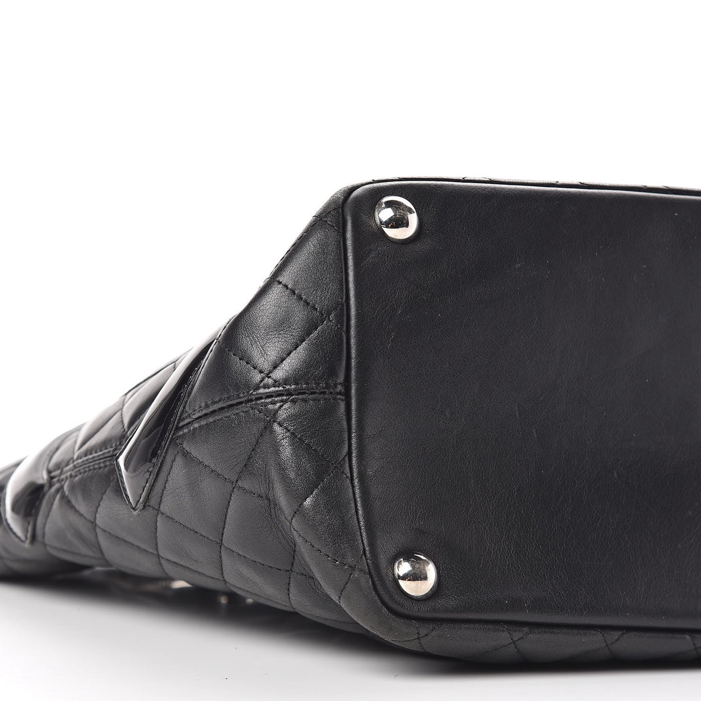 Calfskin Quilted Large Cambon Tote Black