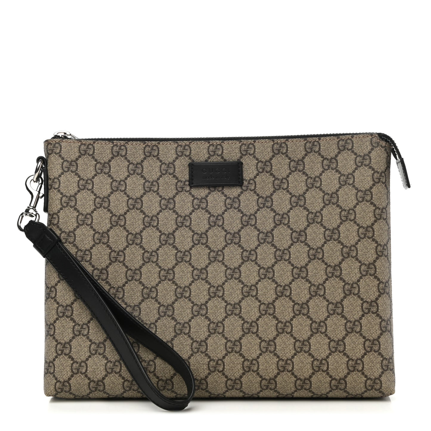 GG Supreme Monogram Mens Wristlet Black