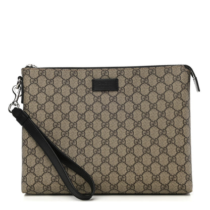 Gucci GG Supreme Monogram Mens Wristlet Black 1 of 11