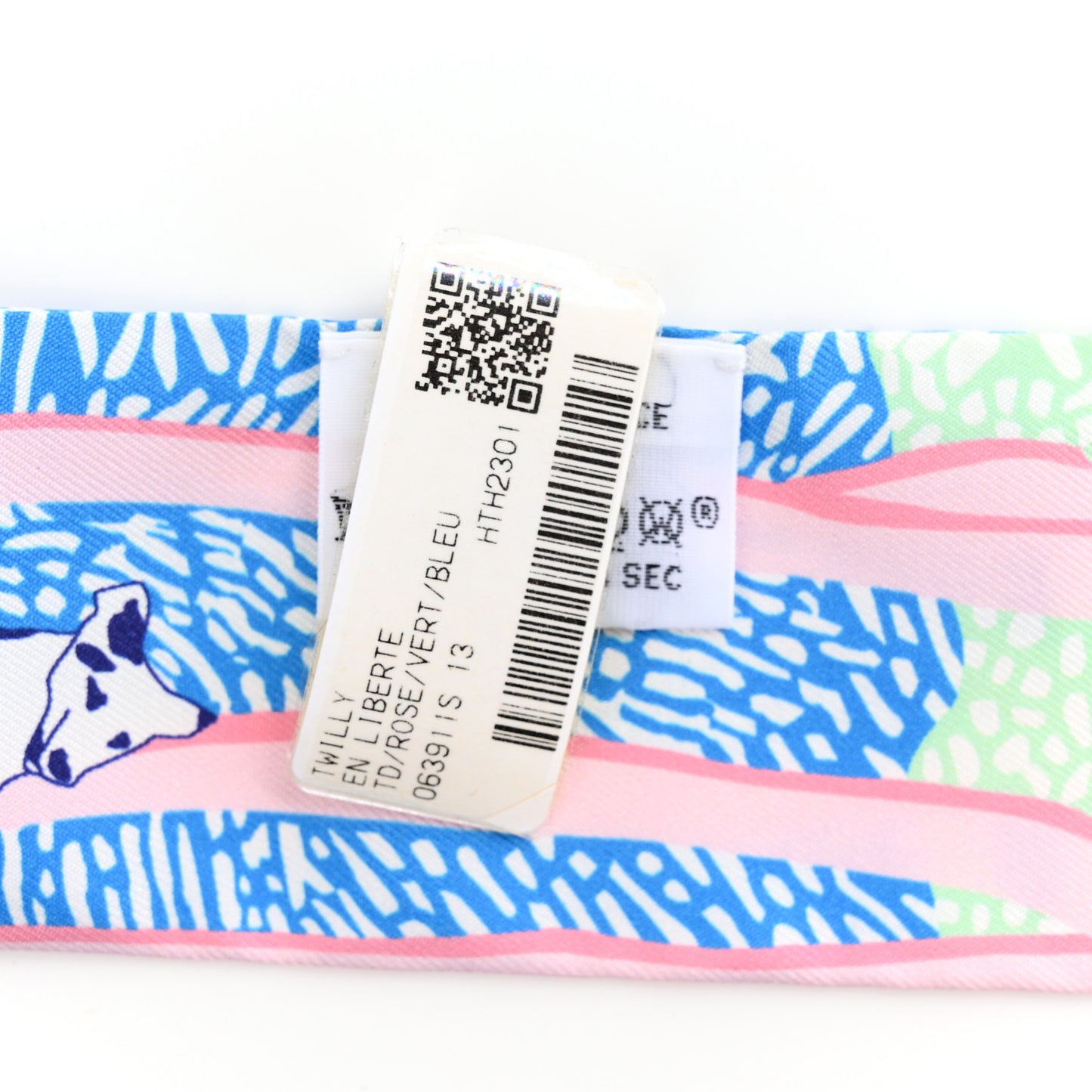 Silk En Liberte Twilly Rose Vert Bleu