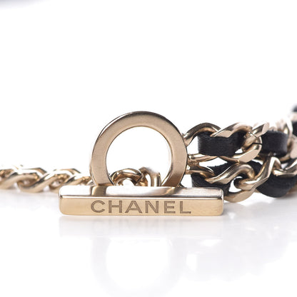 Chanel Lambskin CC Long Chain Necklace Black Gold 4 of 10