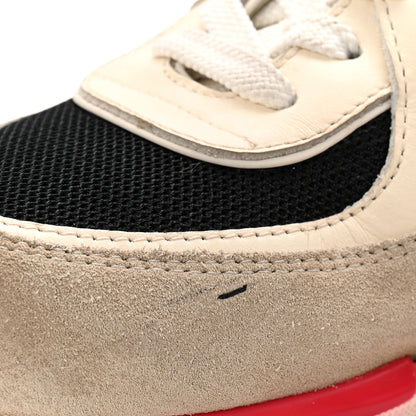 Chanel Mesh Suede Calfskin Grained Calfskin Womens CC Sneakers 38.5 White Black Pink 11 of 11