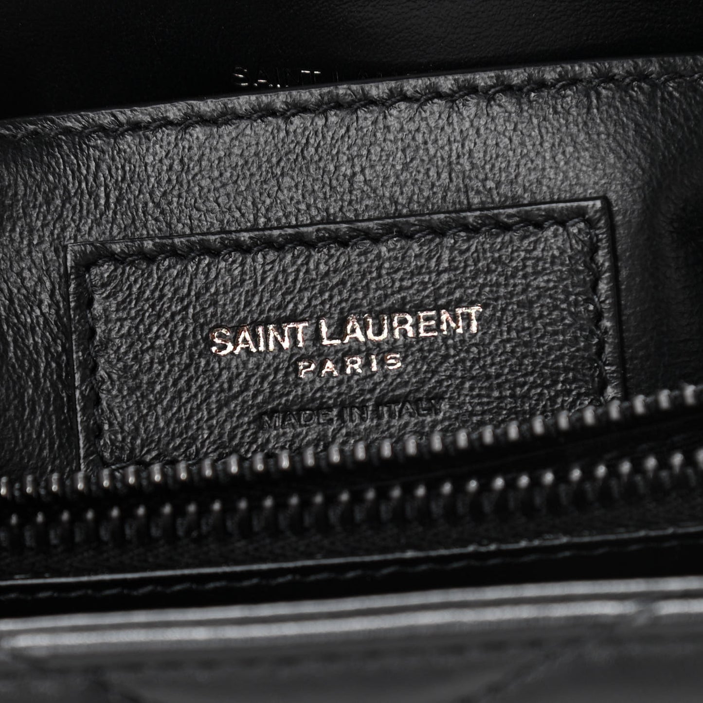 Calfskin Y Quilted Monogram Small Loulou Chain Satchel Black