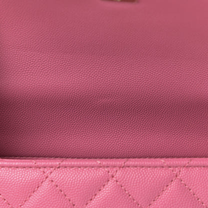 Chanel Caviar Lizard Embossed Quilted Mini Coco Handle Flap Pink 11 of 12