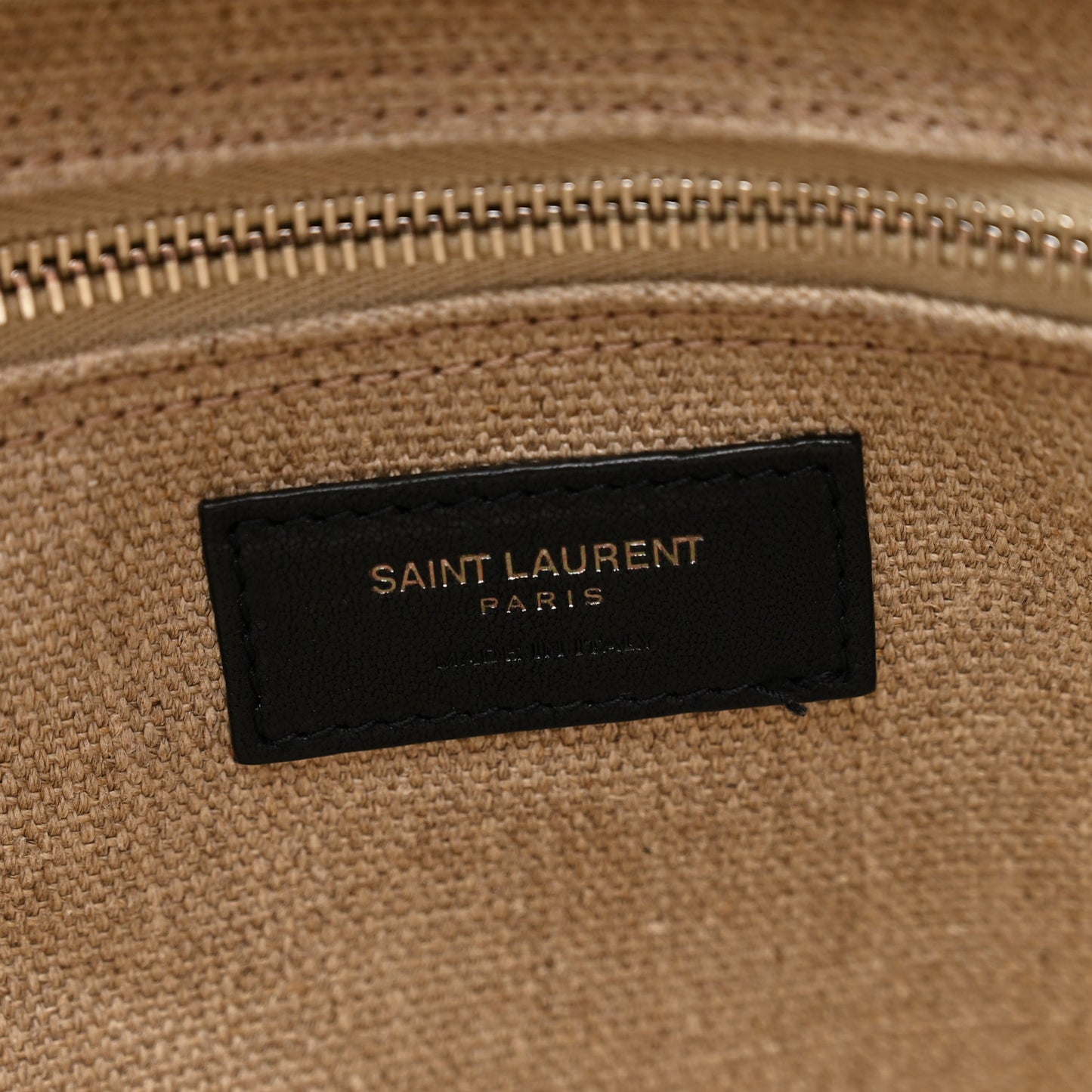 Linen Calfskin Rive Gauche Tote Greggio Natural