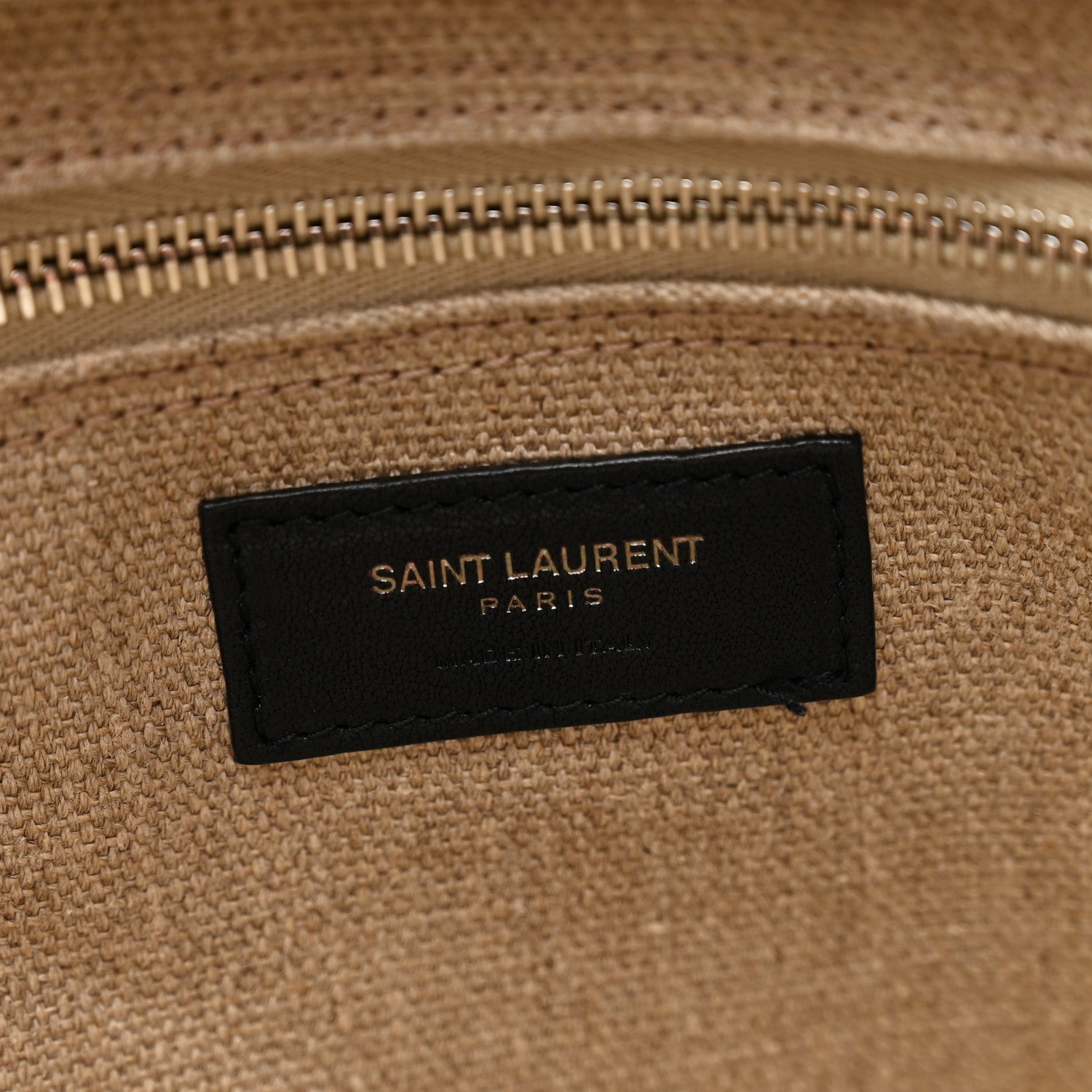 Saint Laurent Linen Calfskin Rive Gauche Tote Greggio Natural 5 of 10