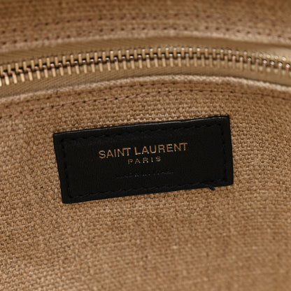 Saint Laurent Linen Calfskin Rive Gauche Tote Greggio Natural 5 of 10