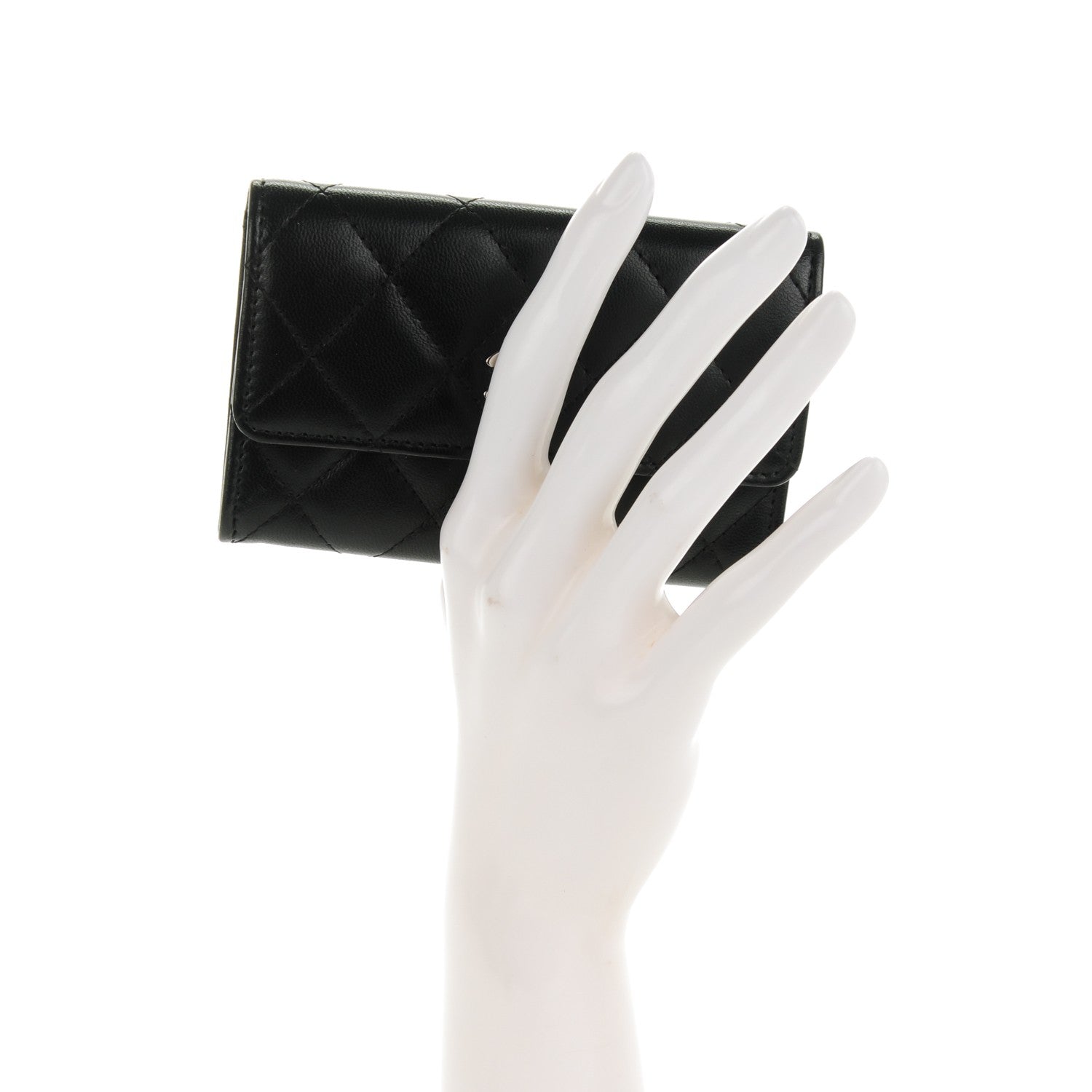 Chanel Lambskin Quilted Flap Card Holder Black 2 of 8