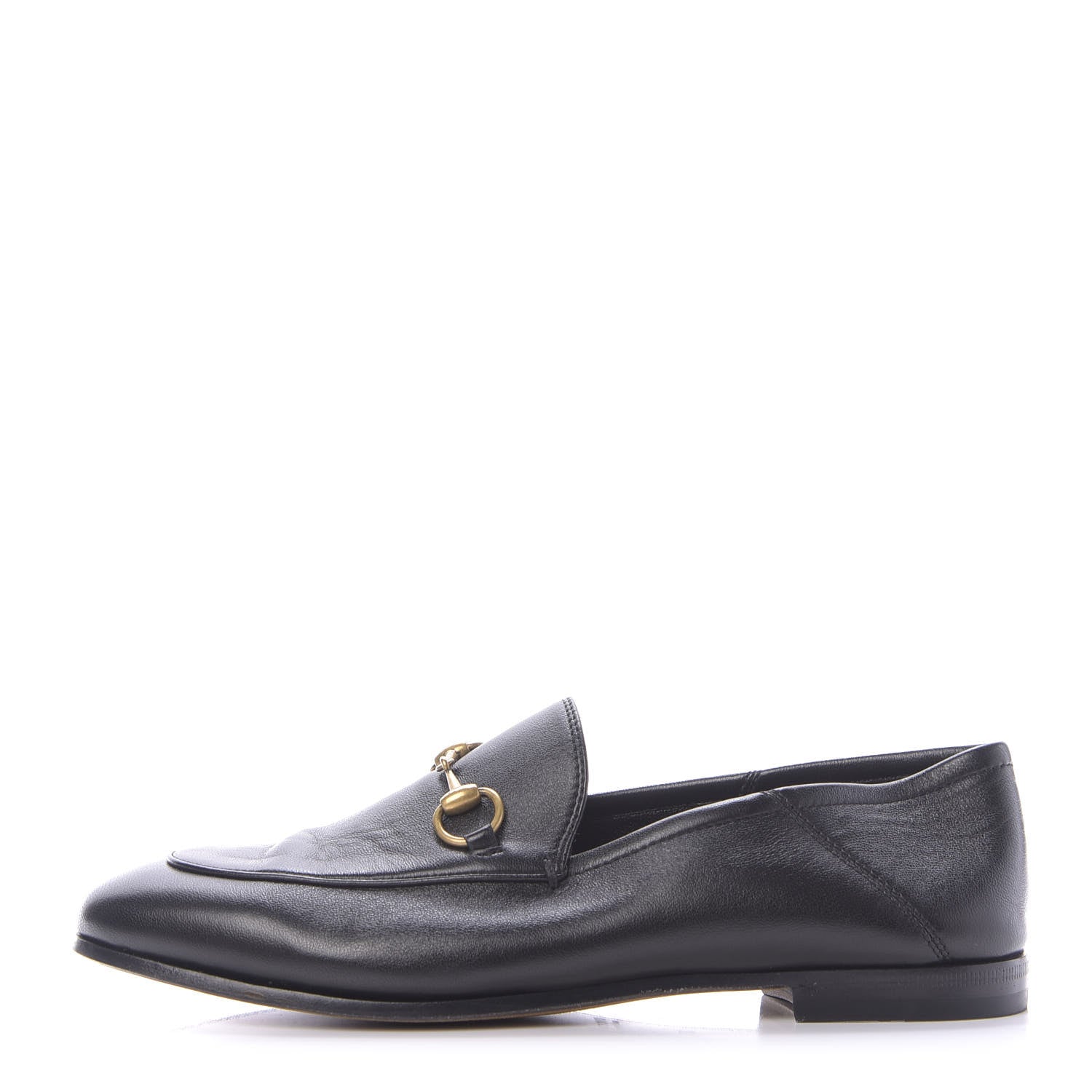 Gucci Lambskin Womens Brixton Horsebit Loafers 37 Black 1 of 11