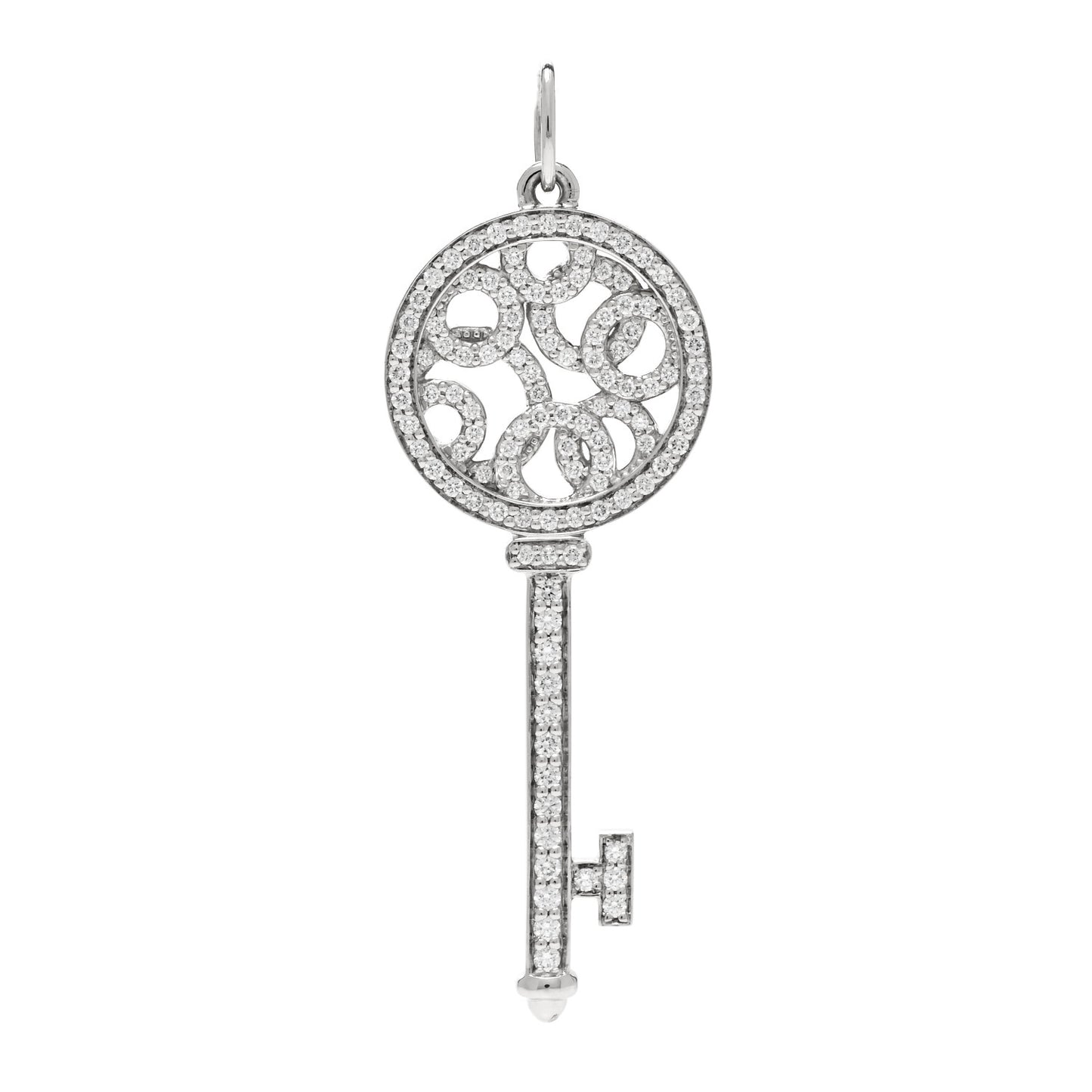 Platinum Diamond Small Bubbles Key Pendant
