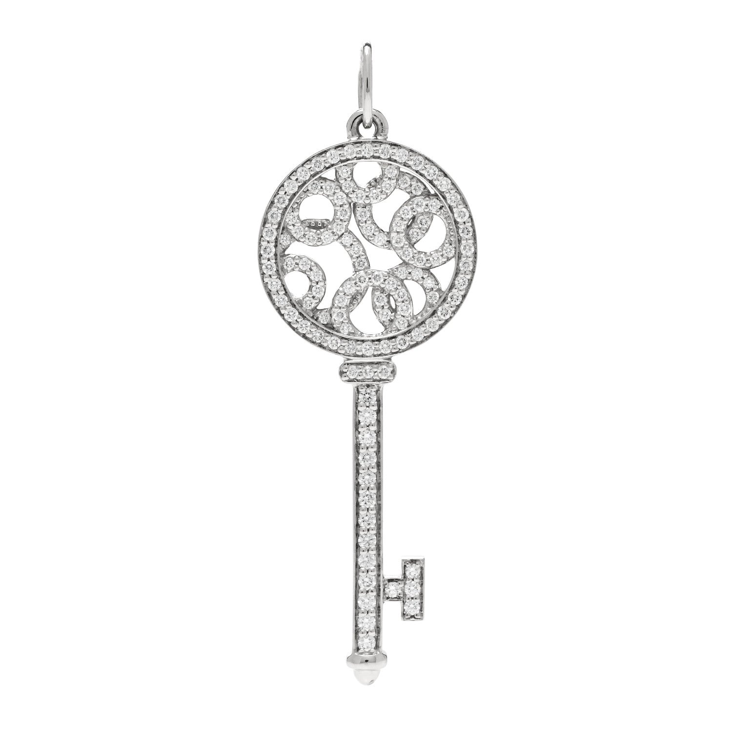 Tiffany Platinum Diamond Small Bubbles Key Pendant 1 of 5