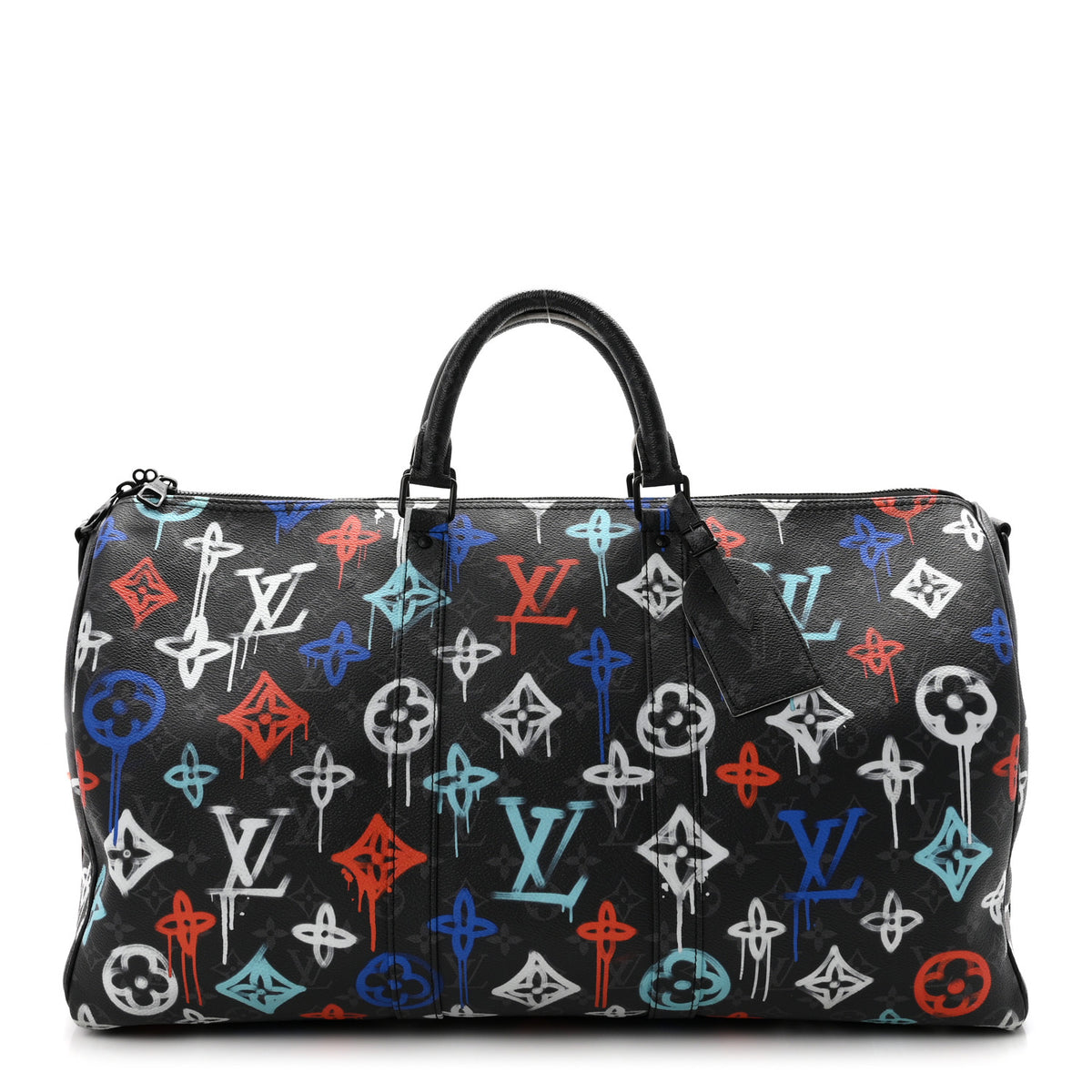 Louis Vuitton Monogram Eclipse LV Graffiti Keepall Bandouliere 50 Multicolor 1 of 9
